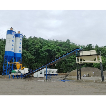 Planta de solo estabilizada em lotes de concreto