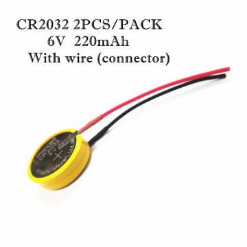 6V Maxell CR2032 lithium battery pack wth wire/cable