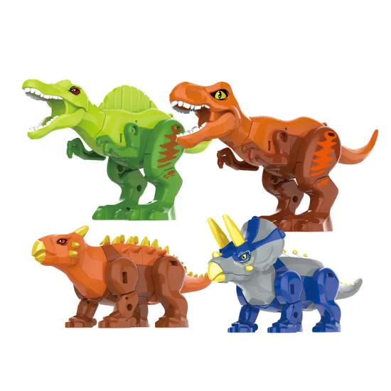 Plastic Dinosaur Deformation Robot Toy Kit for Kids - 4 Pieces for Sale