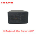 400W 20 portar 4pd+16qc -laddare