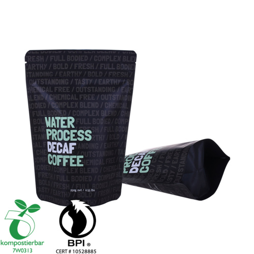 Paper biodegradable Doyypack de paquete de café negro con logotipo