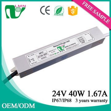 24V 40W waterproof constant voltage led driver
