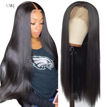 Uniky Raw Peruvian Virgin Human Hair HD Transparent Lace Frontal Closure Wig Pre Plucked Swiss Lace Front Wig For Black Women
