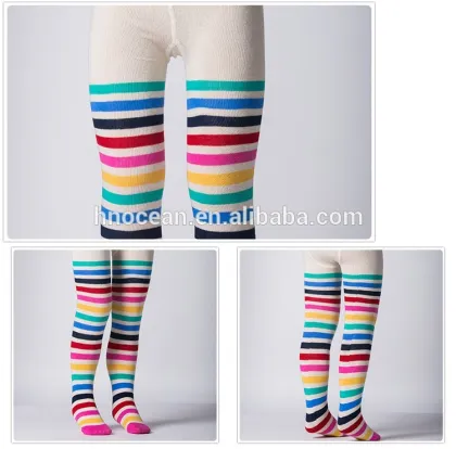 The rainbow stripe tights thick rainbow knee high socks