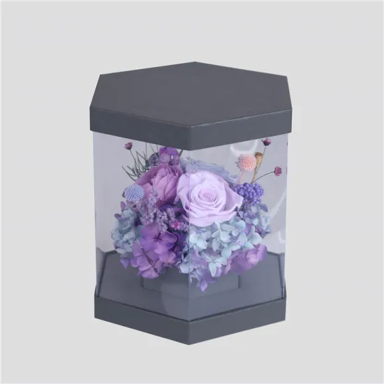 Hexagon Luxury Clear Flower Box with Transparent Window