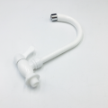 Wall Mounted Single Holes White Single Handle Kitchen Sink Faucet Plastic ABS