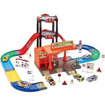 Bestselling Multicolor Assemble Slot Toy Cars, Parking Lot Tracks & Gas Station Playsets with Pull-Back Cars