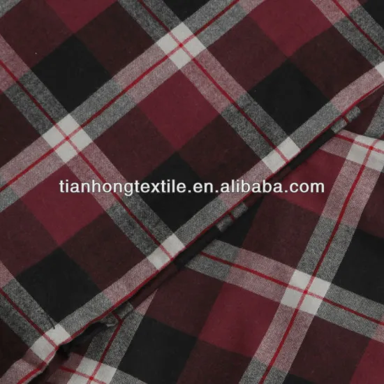 100% Cotton Y/D Plain Checks Flannel Fabric