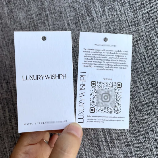 Factory Price Custom Logo White Matte Paper Clothing Hangtags