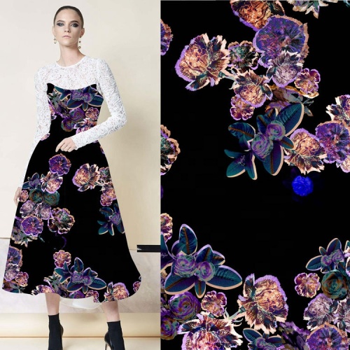 Factory Polyester Digital Printed Scuba Crepe Fabrics
