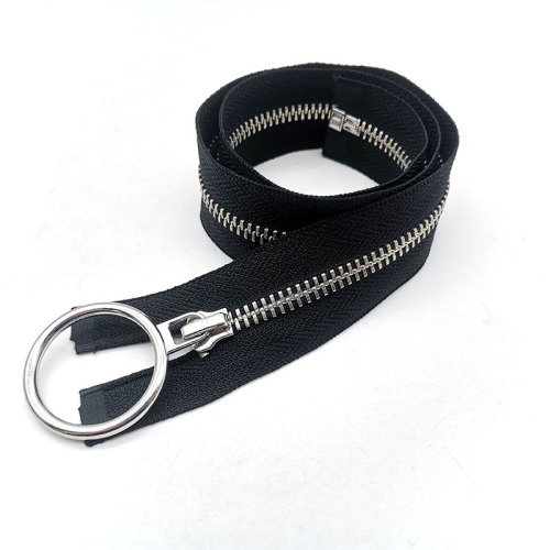 Color Zipper Long Chain Open End Metal Zipper For Jackets Supplier