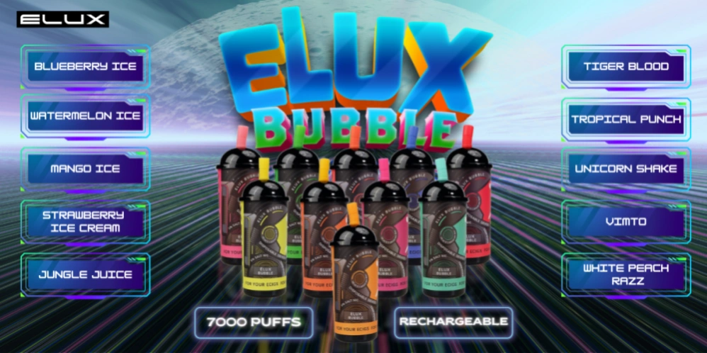 Tukkumyynti Elux Bubble 7000 kertakäyttöinen akkuvakuri