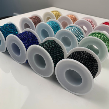 Colorful Crystal Rhinestone Trimming: Enhancing Garments with SS6 to SS16 Chain Accessories