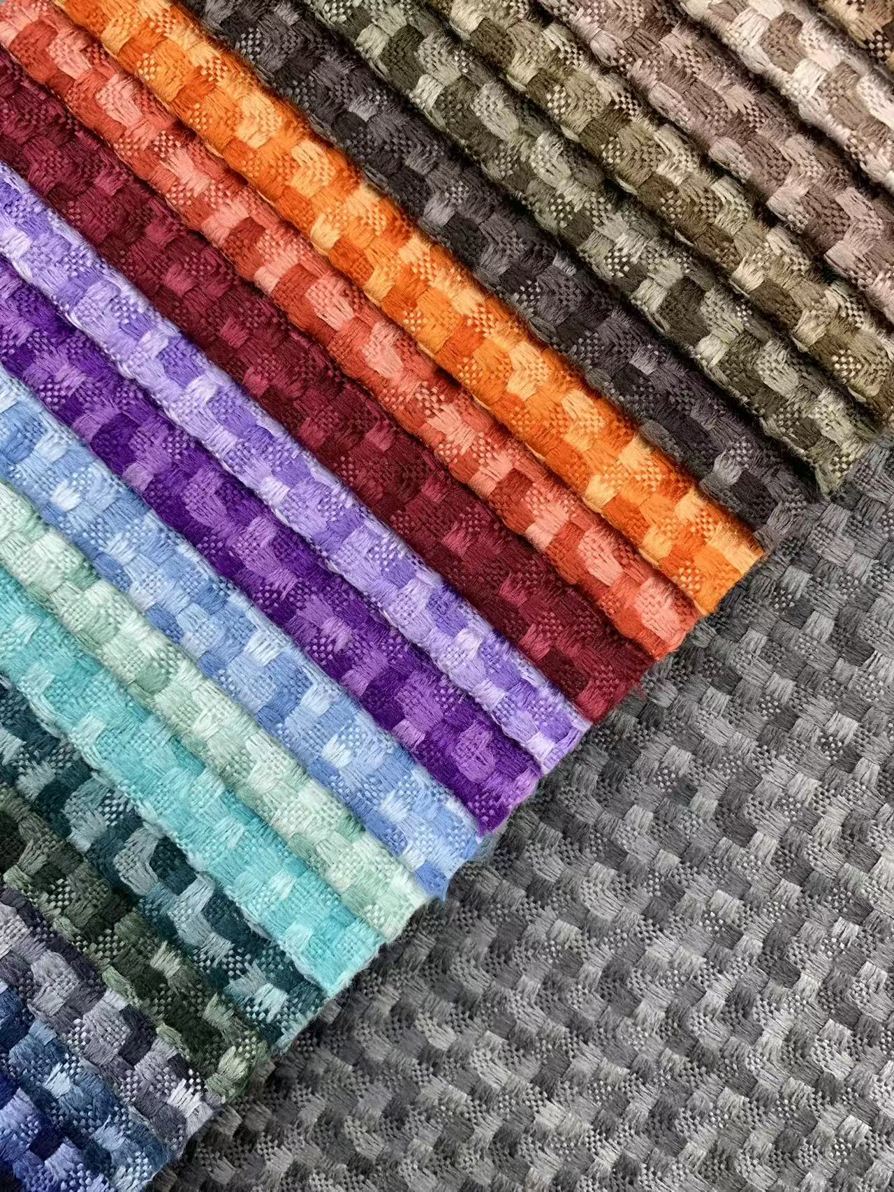 Checkered Linen Fabric for Sofa