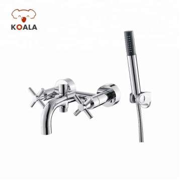 Artistic Brass Dual Handle Shower Set - Contemporary Wall-Mounted Bath Shower Mixer