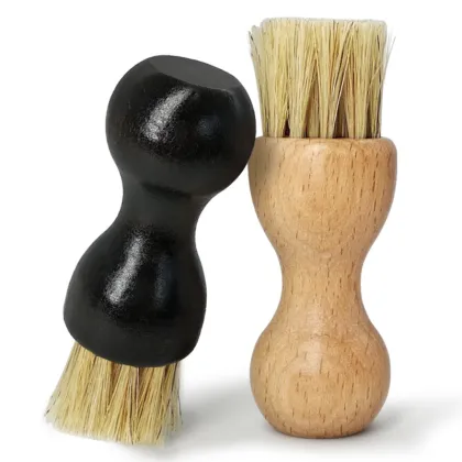 Gourd-Shaped Mini Pig Hair Shoe Polishing Brush and Wooden Shoe Shine Brush