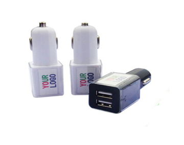 5V 3.1A Dual USB Ports Car Charger USB Logo Printed on Cap