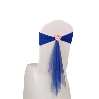 Lavender Pre-Tied Spandex Chair Sash with Flower
