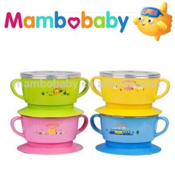 Cartoon Stainless Steel Suction Bowl