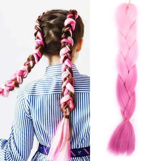 Low Price Wholesale 24 Inch Pink PROTECTIVE STYLE LIGHTWEIGHT Jumbo Braids Hair Easy Braiding Synthetic Hair Extensions