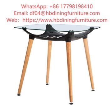 Dining Furniture Wholesale Nordic Modern Luxury Home Restaurant Cafe Wooden Legs Glass Square MDF Dining Table