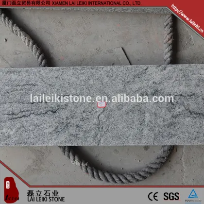 Long lasting nature stone Viscount White chiseled granite stair tile