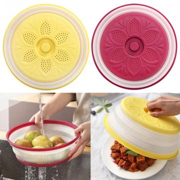 Collapsible Microwave Cover Multifunction Fresh Keeping For Food Vented Kitchen PP/TPR Material Soft Texture And Flexible