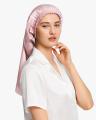 19 Momme Elegant Night Silk Bonnet Aksesori Penjagaan Rambut Topi Malam Sutra Panjang Jalur Elastik Ekstra Panjang untuk Wanita Cur