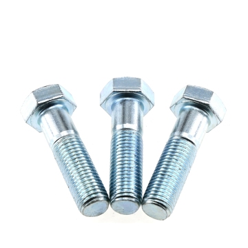 Blue White Galvanized Zinc Hex Head Bolt