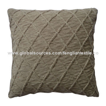 Acrylic decorative knitting checked pillow