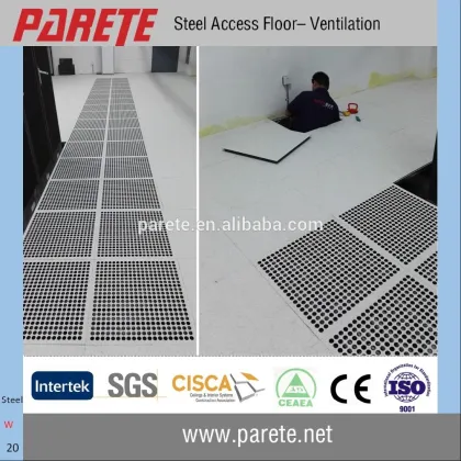 Perforated raised floor in anti-static flooring