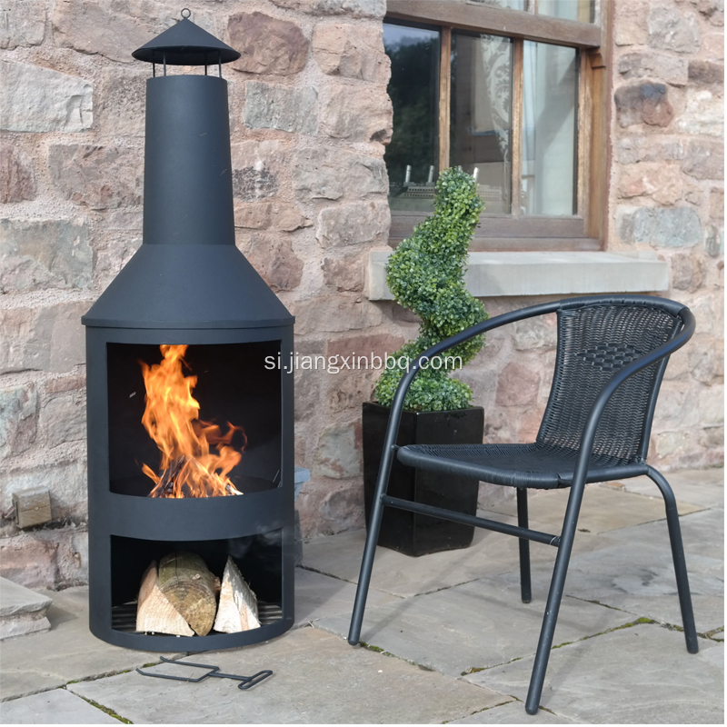 විශාල එළිමහන් වත්ත Chimenea කළු ගිනි වළ