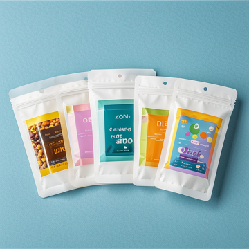 Custom 3 Side Sealing Mylar Bags with Zipper and Window for Snack Foods