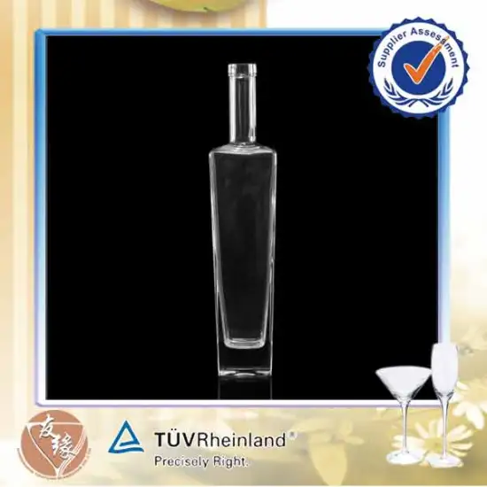 fluted 375 ml bar top finished best flint hot sales empty vodka glass bottle