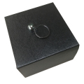 Boîte à bagues noire personnalisée avec mousse
