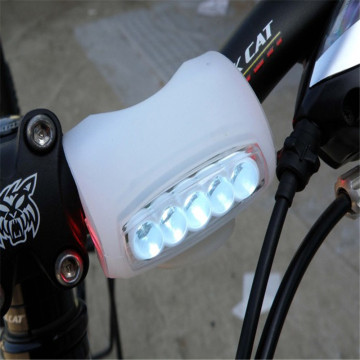 Bicycle 5 led silicone headlight bike bright front light
