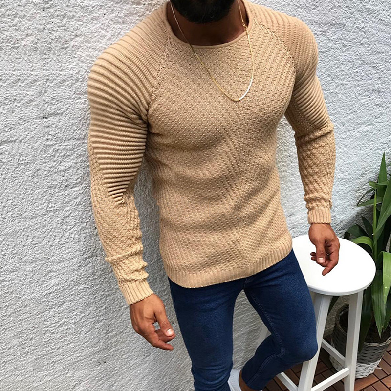 Slim-Fit Long Sleeve Round Neck Pullover Strickwege