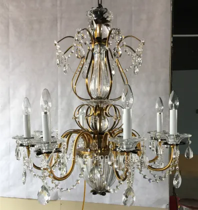 Antique Gold Crystal Chandelier Royal Pendant Lamp