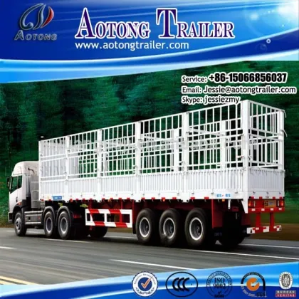 Aotong brand 60T livestock semi trailer for sale