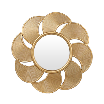 Wholesale Nordic Golden Wall-Mounted Glass Decorative Mirrors for Weddings