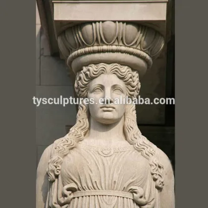Traditional antique style architectural models stone lady column for sale