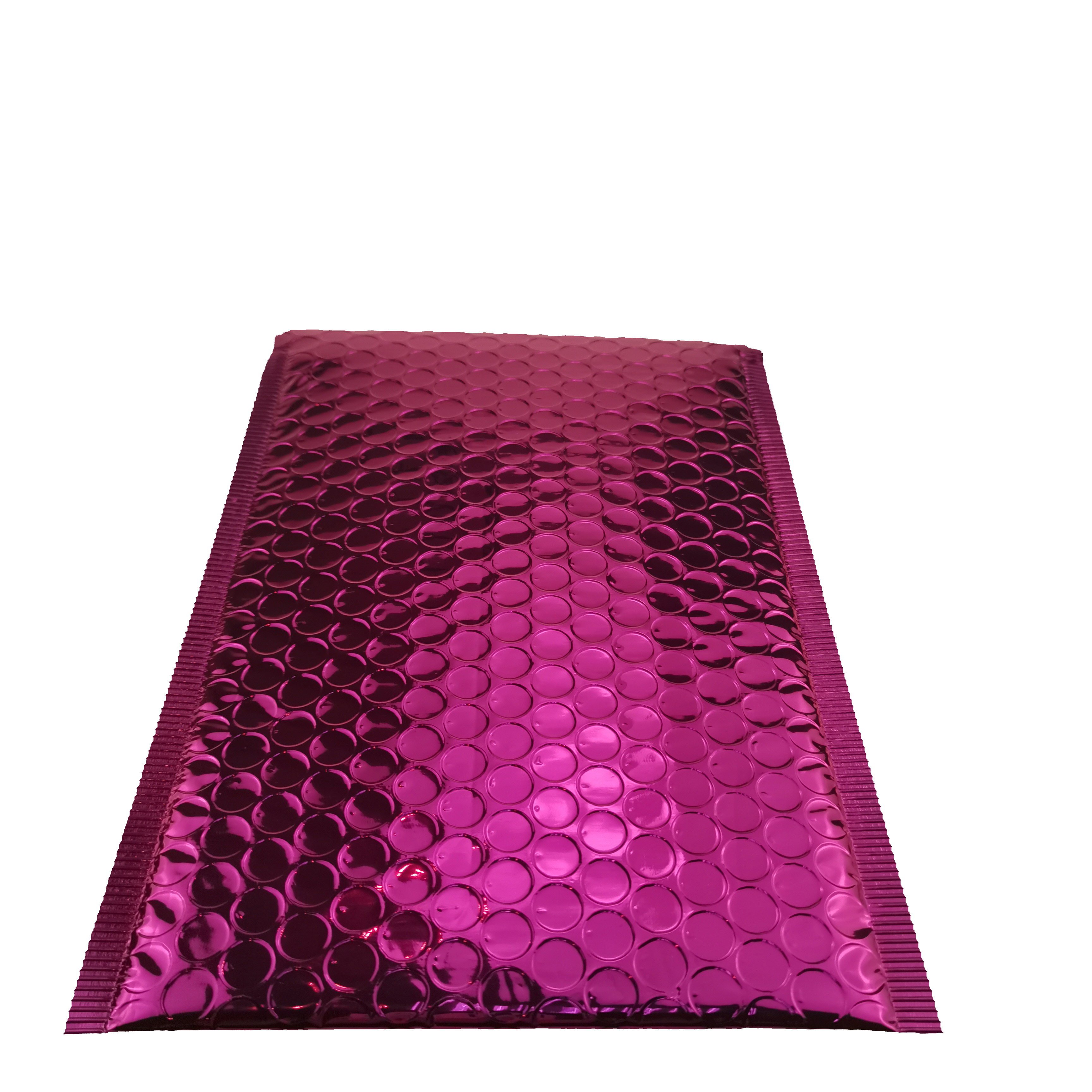 Clear purple metallic bubble mailers