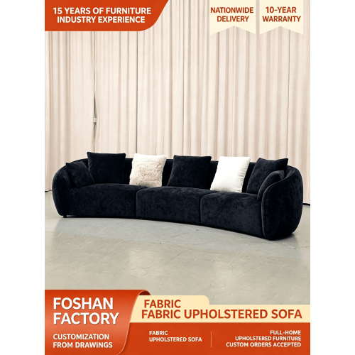 Sofa Fabrik Chenille Lengkung Moden