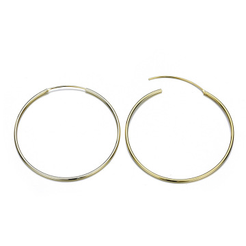 Simple Gold-Plated Stainless Steel Hoop Earrings - Wholesale Jewelry 50x50mm