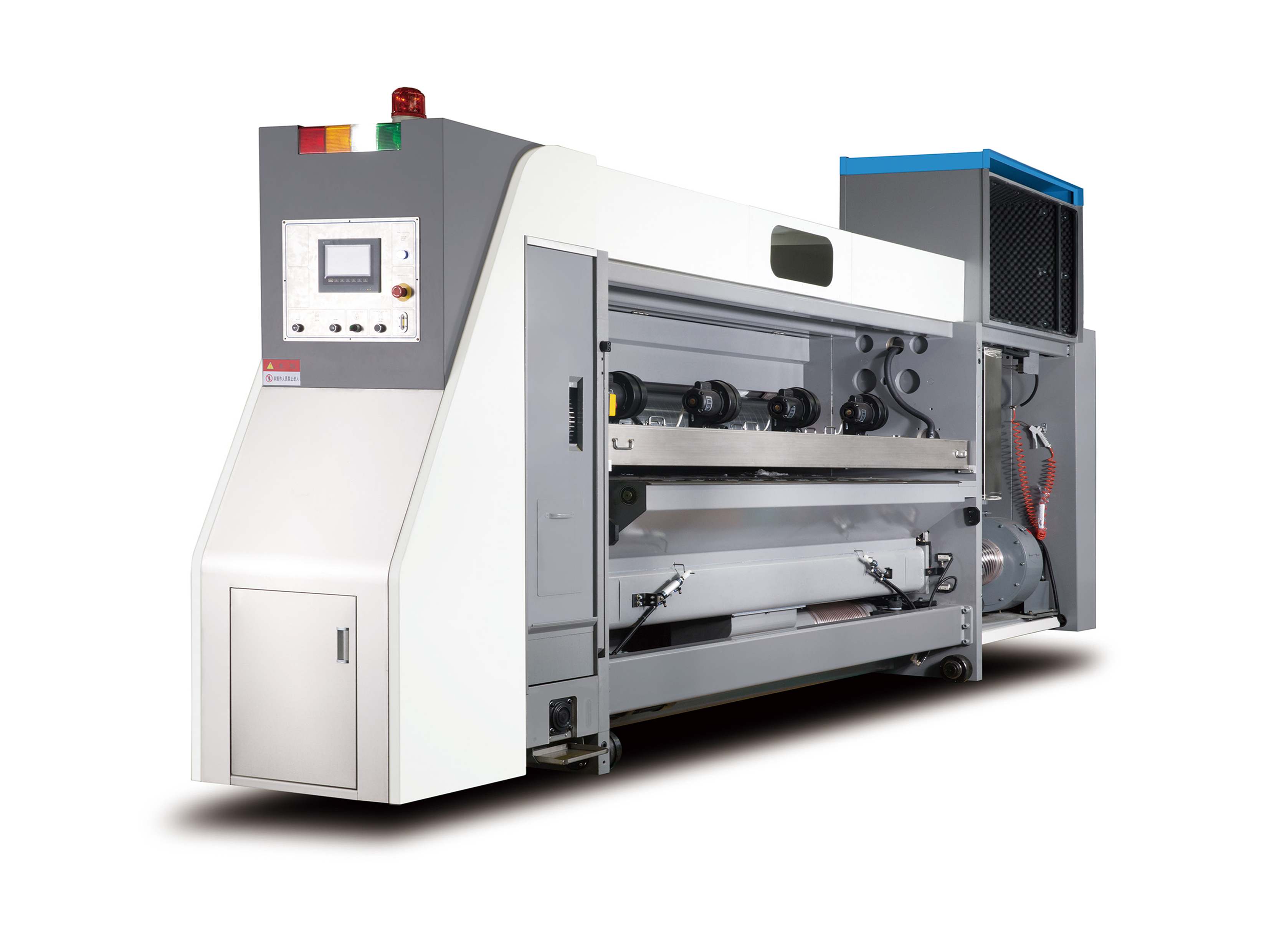 Máquina de impresión por transferencia al vacío para producción flexográfica de cartón corrugado