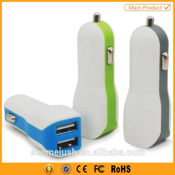 colorful 2 usb port 2.1a mobile phone car charger