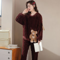 women's autumn and winter plush thick pajamas
