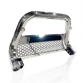 Octagon tube stainless steel front bumper with light