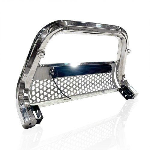 Octagon tube stainless steel front bumper with light