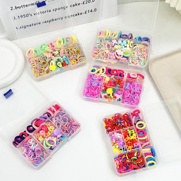 350pcs/Box Girls Girls Ties DIY Αξεσουάρ μαλλιών σετ για τα καλοκαιρινά κλιπ της άνοιξης